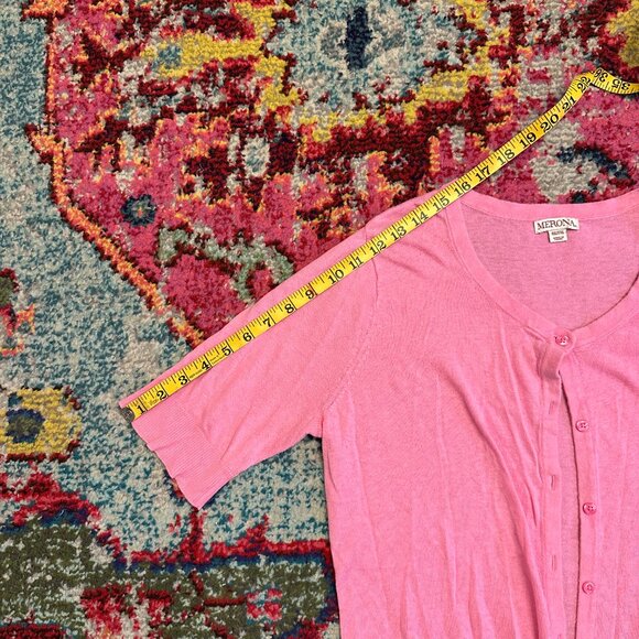Target’s Merona Pink Women's Short Sleeve Cardigan Sweater - Picture 6 of 6